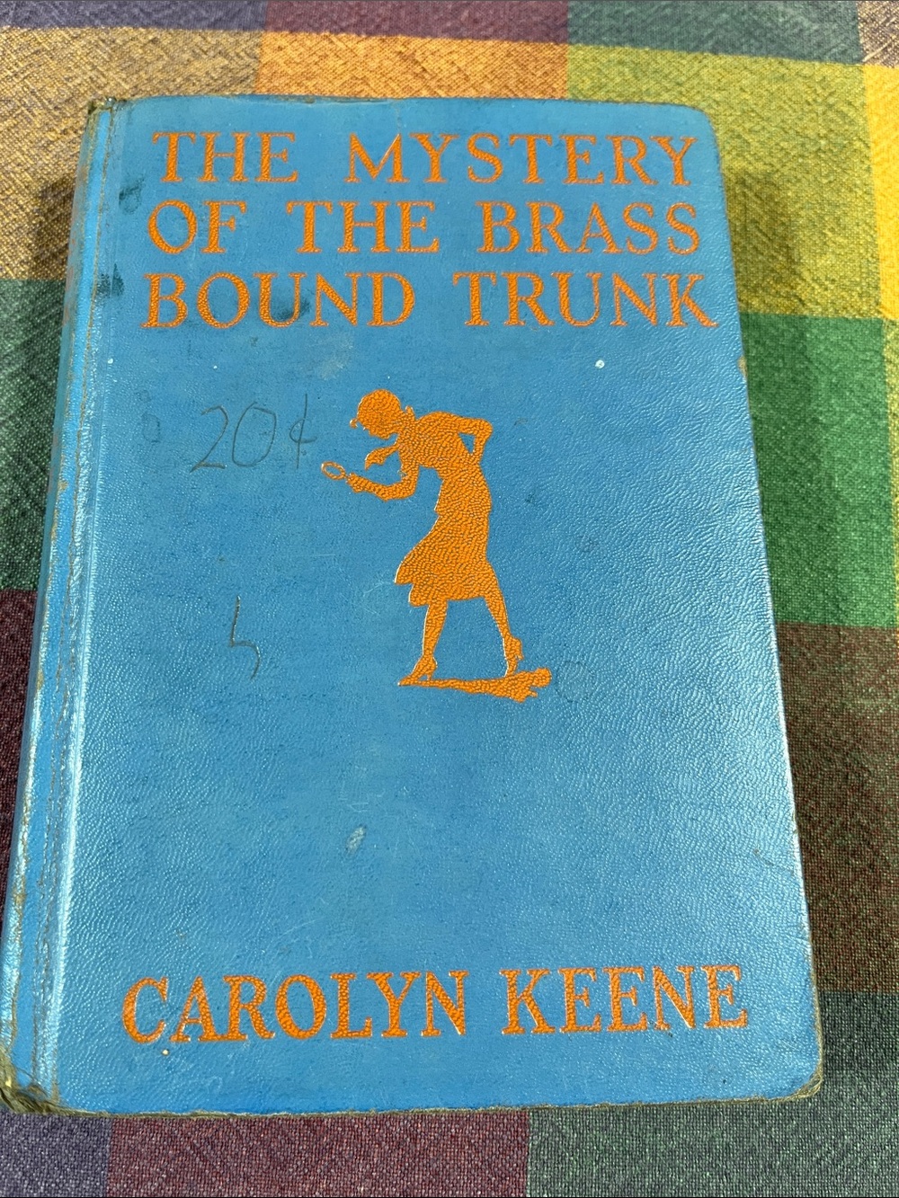 The Mystery of the Brass Bound Trunk by Carolyn Keene - Blue Cover